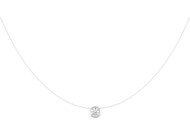 Collier Fil nylon oxyde de zirconium Or Blanc 375