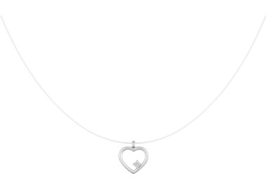 Collier fil nylon oxyde de zirconium Or Blanc 375