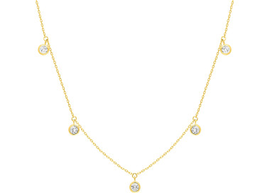 Collier oxyde(s) de zirconium Or Jaune 375