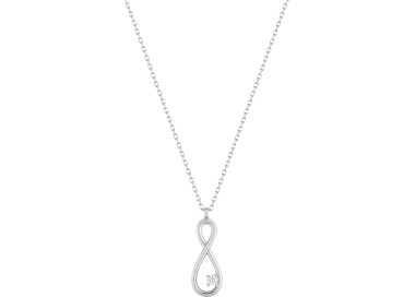 Collier oxyde de zirconium Or Blanc 375