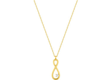 Collier oxyde de zirconium Or Jaune 375