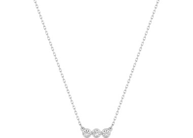 Collier oxydes de zirconium Or Blanc 375