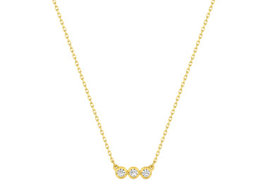 Collier oxydes de zirconium Or Jaune 375