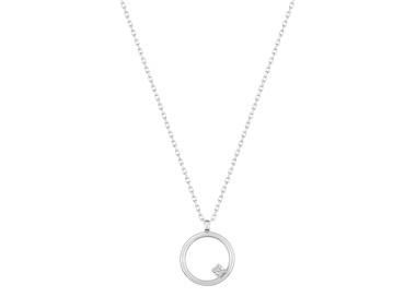 Collier oxyde de zirconium Or Blanc 375