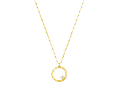 Collier oxyde de zirconium Or Jaune 375