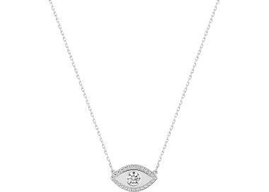 Collier oxyde(s) de zirconium Or Blanc 375