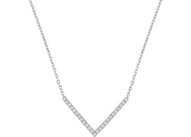 Collier oxydes de zirconium Or Blanc 375
