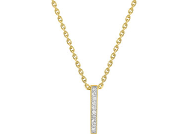 Collier oxyde(s) de zirconium Or Jaune 375 rhodiée