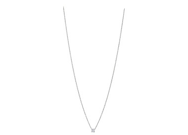 Collier diamant 0.02ct Or Blanc 375 pa 42cm