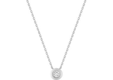 Collier diamant 0.092 en Or Blanc 750
