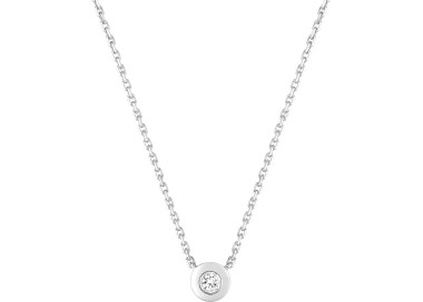 Collier diamant 0.03 Or Blanc 750