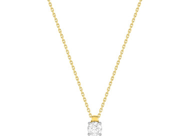 Collier diamant 0.40 Or Jaune et blanc Or 750