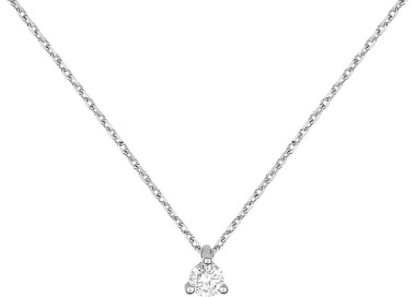 Collier diamant 0.15 Or Blanc 750