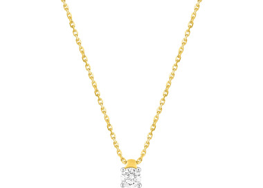 Collier diamant 0.25ct Or Jaune et blanc Or 750