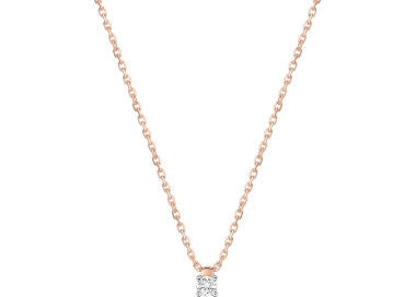 Collier diamant 0.07ct Or Rose 750