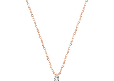 Collier diamant 0.04ct Or Rose 750