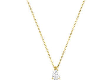 Collier solitaire 0.35ct Or Jaune 750