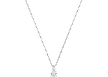 Collier solitaire 0.35ct Or Blanc 750