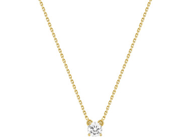 Collier solitaire 0.4ct Or Jaune 750
