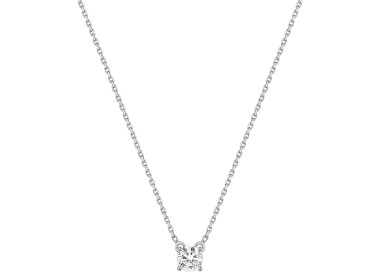 Collier solitaire 0.4ct Or Blanc 750