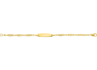 Bracelet indentité bébé filigrane Or Jaune 750