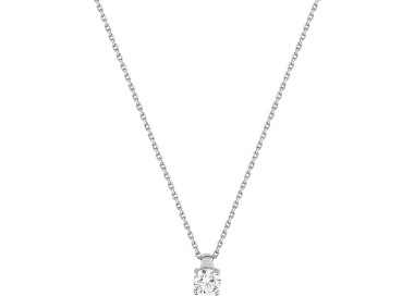 Collier diamant 0.40 Or Blanc 750