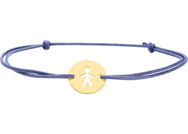 Bracelet cordon bleu motif Or Jaune 750