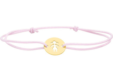 Bracelet cordon rose motif Or Jaune 750