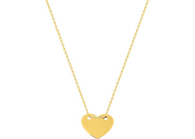 Collier coeur Or Jaune 750 42cm