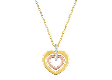 Collier oxyde(s) de zirconium Or Jaune et blanc Or 750