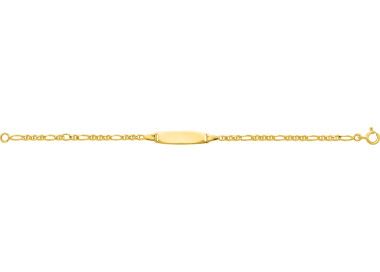 Gourmette bébé plaque ovale Or Jaune 750