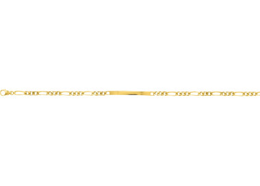 Bracelet indentité figaro.alterné 1+3 Or Jaune 750