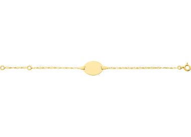 Gourmette bébé plaque ronde Or Jaune 750