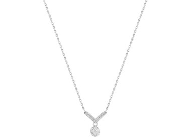 Collier diamant 0.16ct Or Blanc 750