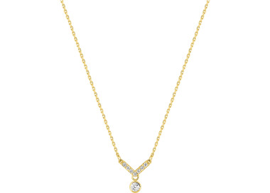 Collier diamant 0.14ct Or Jaune 750
