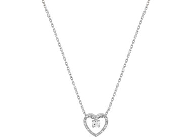 Collier diamant 0.05ct Or Blanc 750