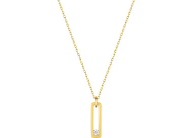 Collier oxyde(s) de zirconium Or Jaune 750