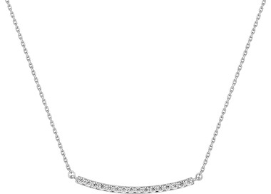 Collier oxyde(s) de zirconium Or Blanc 750
