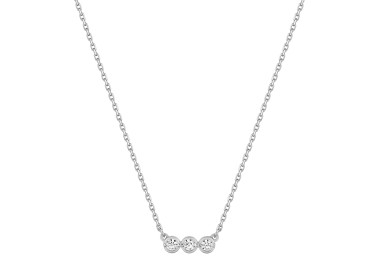Collier oxyde(s) de zirconium Or Blanc 750
