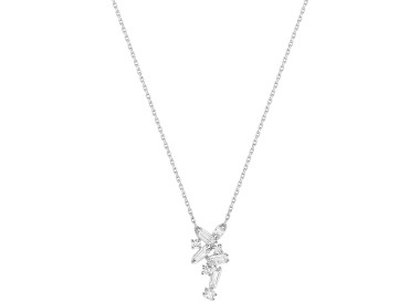 Collier oxyde(s) de zirconium Or Blanc 750