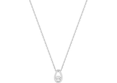 Collier diamant 0.15ct Or Blanc 750