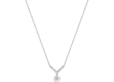 Collier diamant 0.24ct Or Blanc 750