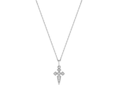 Collier diamant 0.04ct Or Blanc 750