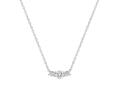 Collier oxyde(s) de zirconium Or Blanc 750