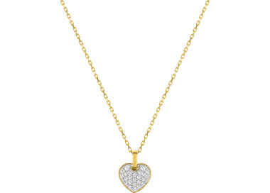 Collier oxyde(s) de zirconium Or Jaune 750 rhodiée