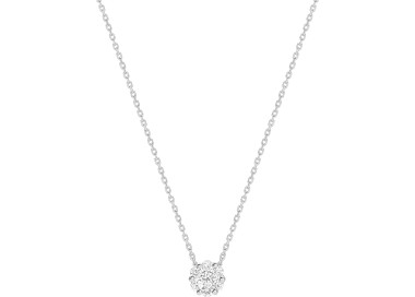 Collier diamant 0.25ct Or Blanc 750 42cm