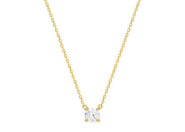 Collier Solitaire 0.40ct Or Jaune 750 42cm