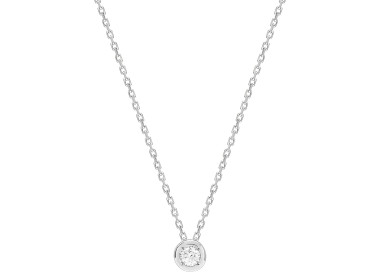 Collier diamant 0.08ct Or Blanc 750 42cm
