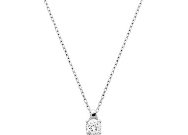 Collier pendentif oxyde(s) de zirconium Or Blanc 750 42cm