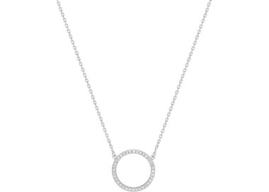 Collier diamant 0.09ct Or Blanc 750 42cm